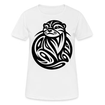 Otter Ureinwohner Amerikanisches Tierkreiszeichen - Frauen T-Shirt atmungsaktiv - Weiß - Vorne - AI Model Female 172 dark (172cm)