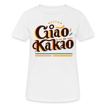 Ciao Kakao - Frauen T-Shirt atmungsaktiv - Weiß - Vorne - AI Model Female 172 dark (172cm)