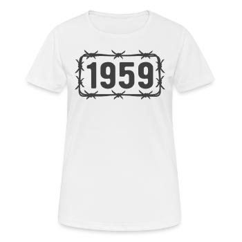 Geburtstag Vintage 1959 Stacheldraht - Frauen T-Shirt atmungsaktiv - Weiß - Vorne - AI Model Female 172 dark (172cm)