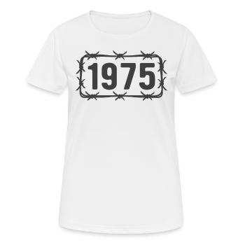 Geburtstag Vintage 1975 Stacheldraht - Frauen T-Shirt atmungsaktiv - Weiß - Vorne - AI Model Female 172 dark (172cm)