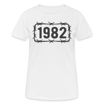 Geburtstag Jahrgang 1982 Stacheldraht - Frauen T-Shirt atmungsaktiv - Weiß - Vorne - AI Model Female 172 dark (172cm)