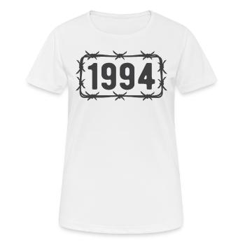 Geburtstag Jahrgang 1994 Stacheldraht - Frauen T-Shirt atmungsaktiv - Weiß - Vorne - AI Model Female 172 dark (172cm)