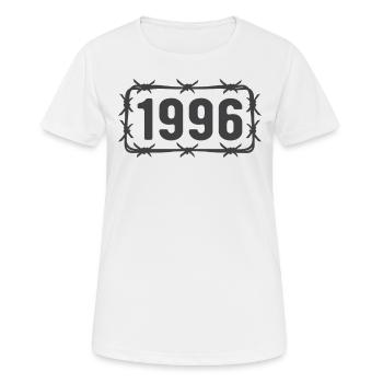 Geburtstag Jahrgang 1996 Stacheldraht - Frauen T-Shirt atmungsaktiv - Weiß - Vorne - AI Model Female 172 dark (172cm)