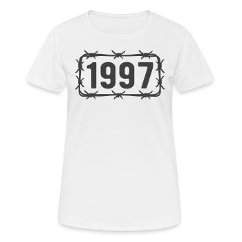 Geburtstag Jahrgang 1997 Stacheldraht - Frauen T-Shirt atmungsaktiv - Weiß - Vorne - AI Model Female 172 dark (172cm)