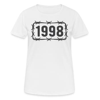 Geburtstag Jahrgang 1998 Stacheldraht - Frauen T-Shirt atmungsaktiv - Weiß - Vorne - AI Model Female 172 dark (172cm)