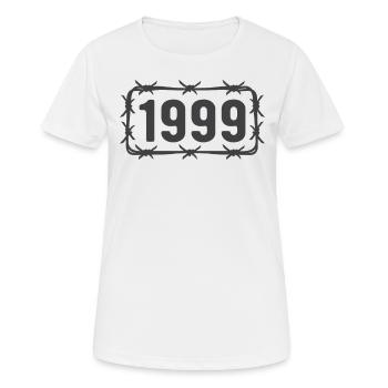 Geburtstag Jahrgang 1999 Stacheldraht - Frauen T-Shirt atmungsaktiv - Weiß - Vorne - AI Model Female 172 dark (172cm)