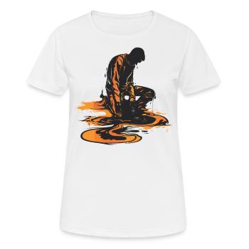L’homme par temps chaud fond - T-shirt respirant Femme - blanc - Devant - AI Model Female 172 dark (172cm)
