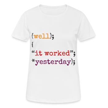 Software Ingenieur Informatiker Programmierer - Frauen T-Shirt atmungsaktiv - Weiß - Vorne - AI Model Female 172 dark (172cm)