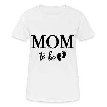 Maman à be Bébé Grossesse - T-shirt respirant Femme - blanc - Devant - AI Model Female 172 dark (172cm)