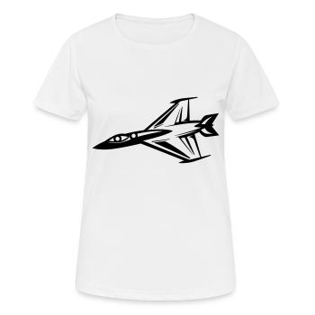 Kampfjet - Frauen T-Shirt atmungsaktiv - Weiß - Vorne - AI Model Female 172 dark (172cm)