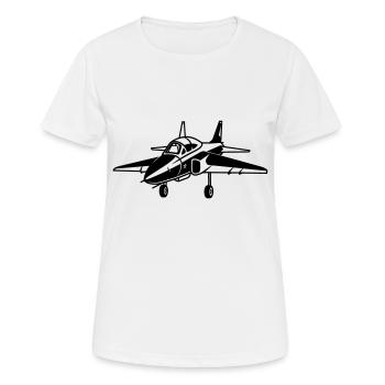 Kampfjet - Frauen T-Shirt atmungsaktiv - Weiß - Vorne - AI Model Female 172 dark (172cm)