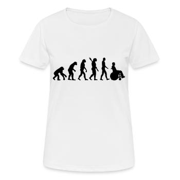 Rollstuhl - Frauen T-Shirt atmungsaktiv - Weiß - Vorne - AI Model Female 172 dark (172cm)