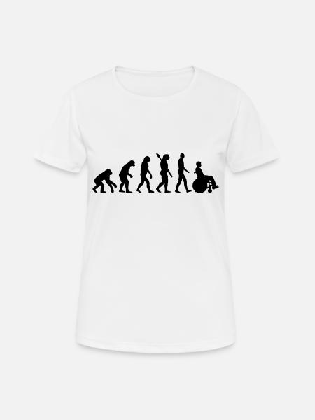 Rollstuhl - Frauen T-Shirt atmungsaktiv - Weiß