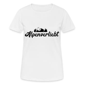 Alpenverliebt, Alpen, Berge, Wandern - Frauen T-Shirt atmungsaktiv - Weiß - Vorne - AI Model Female 172 dark (172cm)