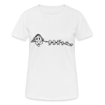 Wichte - Frauen T-Shirt atmungsaktiv - Weiß - Vorne - AI Model Female 172 dark (172cm)