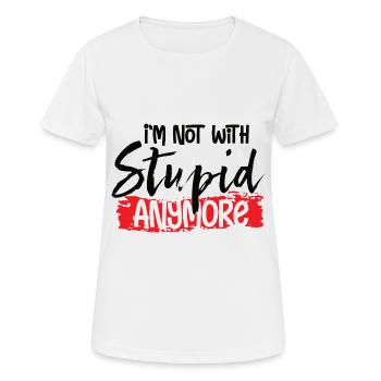 I'm Not With Stupid Anymore - Women's Breathable T-Shirt - white - Front - AI Model Female 172 dark (172cm)