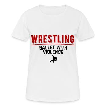 Grappling Martial Arts Wrestling - Frauen T-Shirt atmungsaktiv - Weiß - Vorne - AI Model Female 172 dark (172cm)