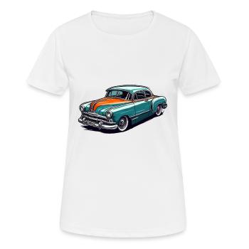 Auto / Fahrzeug / PKW / Mobil / Old Timer / fahren - Frauen T-Shirt atmungsaktiv - Weiß - Vorne - AI Model Female 172 dark (172cm)