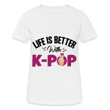 Musique pop coréenne K-Pop - T-shirt respirant Femme - blanc - Devant - AI Model Female 172 dark (172cm)
