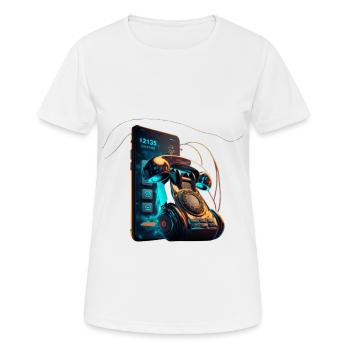 Le smartphone fusionne avec le téléphone - T-shirt respirant Femme - blanc - Devant - AI Model Female 172 dark (172cm)