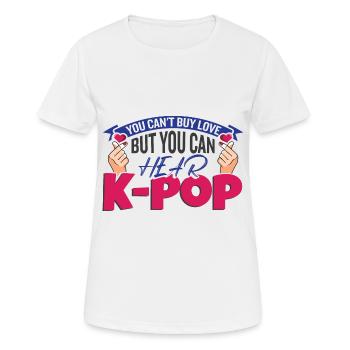 K-Pop hören - Frauen T-Shirt atmungsaktiv - Weiß - Vorne - AI Model Female 172 dark (172cm)
