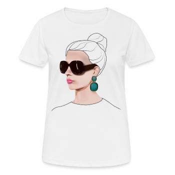 Femme cool avec un visage de poker - T-shirt respirant Femme - blanc - Devant - AI Model Female 172 dark (172cm)
