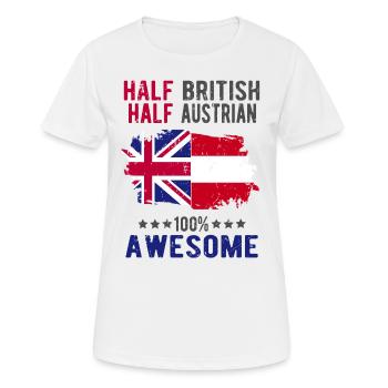 Moitié britannique moitié autrichienne - T-shirt respirant Femme - blanc - Devant - AI Model Female 172 dark (172cm)