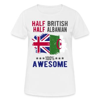 Moitié britannique moitié albanais - T-shirt respirant Femme - blanc - Devant - AI Model Female 172 dark (172cm)
