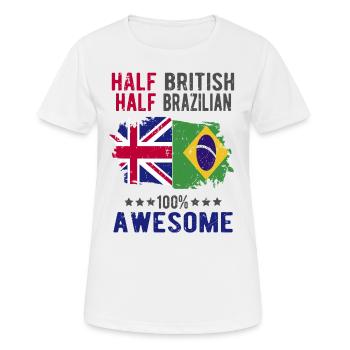 Moitié britannique moitié brésilien - T-shirt respirant Femme - blanc - Devant - AI Model Female 172 dark (172cm)