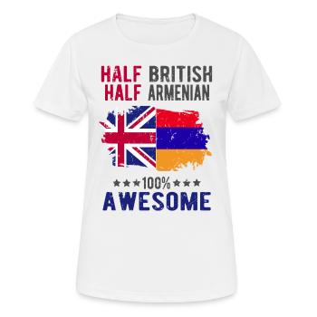 Moitié britannique moitié arménienne - T-shirt respirant Femme - blanc - Devant - AI Model Female 172 dark (172cm)