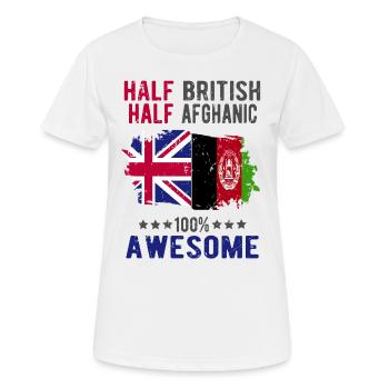 Moitié britannique moitié afghan - T-shirt respirant Femme - blanc - Devant - AI Model Female 172 dark (172cm)