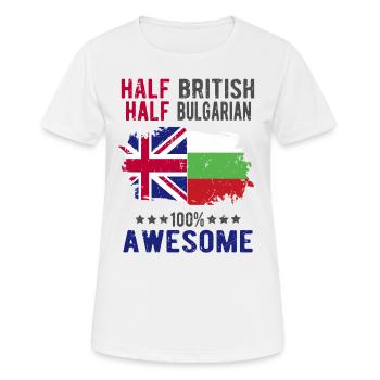 Moitié britannique moitié bulgare - T-shirt respirant Femme - blanc - Devant - AI Model Female 172 dark (172cm)