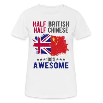 Moitié britannique moitié chinois - T-shirt respirant Femme - blanc - Devant - AI Model Female 172 dark (172cm)
