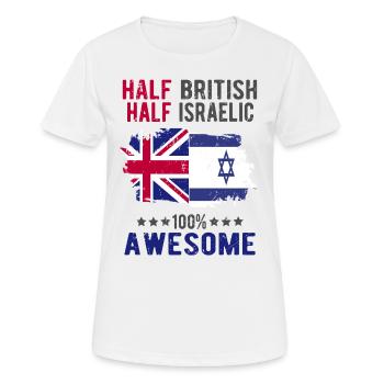 Moitié britannique moitié Isreali - T-shirt respirant Femme - blanc - Devant - AI Model Female 172 dark (172cm)