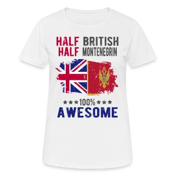 Moitié britannique moitié monténégrin - T-shirt respirant Femme - blanc - Devant - AI Model Female 172 dark (172cm)