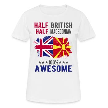 Moitié britannique moitié macédonien - T-shirt respirant Femme - blanc - Devant - AI Model Female 172 dark (172cm)