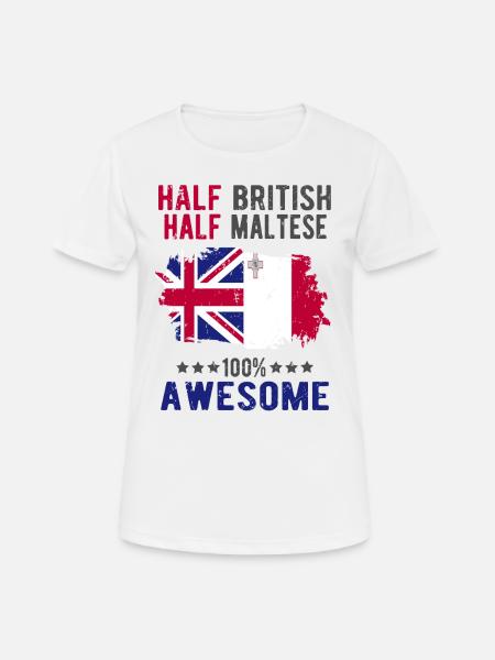 Half British Half Mateser - Women's Breathable T-Shirt - white
