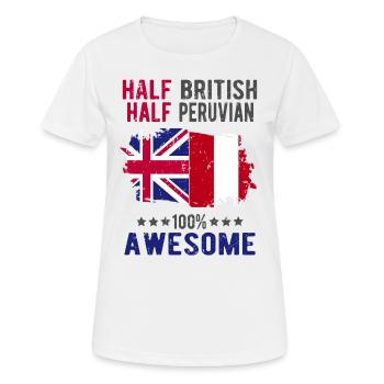 Moitié britannique moitié péruvien - T-shirt respirant Femme - blanc - Devant - AI Model Female 172 dark (172cm)