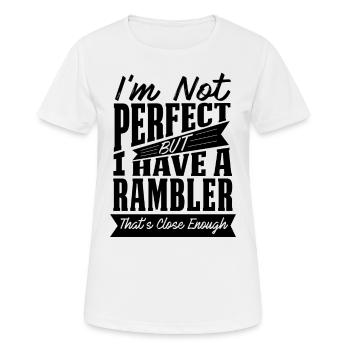 PERFEKT MIT RAMBLER CAR - Frauen T-Shirt atmungsaktiv - Weiß - Vorne - AI Model Female 172 dark (172cm)