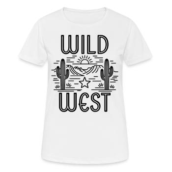 Wilder Westen - Frauen T-Shirt atmungsaktiv - Weiß - Vorne - AI Model Female 172 dark (172cm)
