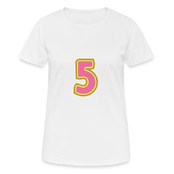 5. 5 JAHRE. 5-JÄHRIGES JUBILÄUM. 5-JÄHRIGES JUBILÄUM - Frauen T-Shirt atmungsaktiv - Weiß - Vorne - AI Model Female 172 dark (172cm)