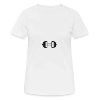 dumbbell - Women's Breathable T-Shirt - white - Front - AI Model Female 172 dark (172cm)