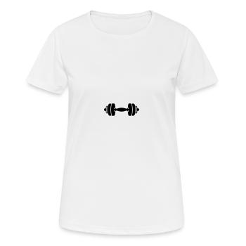 Hantel - Frauen T-Shirt atmungsaktiv - Weiß - Vorne - AI Model Female 172 dark (172cm)