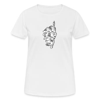 Textbereich Korsika - Frauen T-Shirt atmungsaktiv - Weiß - Vorne - AI Model Female 172 dark (172cm)