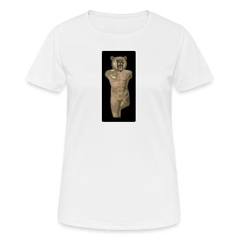 Statue d'ours grec - T-shirt respirant Femme - blanc - Devant - AI Model Female 172 dark (172cm)