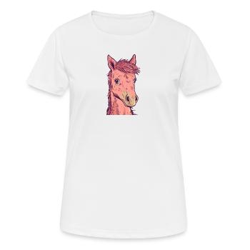 Pferd Ross Ponyhof - Frauen T-Shirt atmungsaktiv - Weiß - Vorne - AI Model Female 172 dark (172cm)