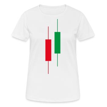 Trading - Candles - Stocks - Women's Breathable T-Shirt - white - Front - AI Model Female 172 dark (172cm)