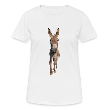 Esel - Frauen T-Shirt atmungsaktiv - Weiß - Vorne - AI Model Female 172 dark (172cm)