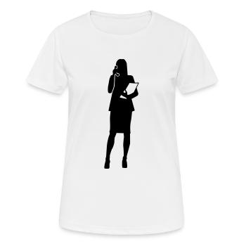 Secrétaire - T-shirt respirant Femme - blanc - Devant - AI Model Female 172 dark (172cm)