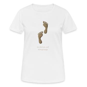 Wangerooge Sand - Frauen T-Shirt atmungsaktiv - Weiß - Vorne - AI Model Female 172 dark (172cm)